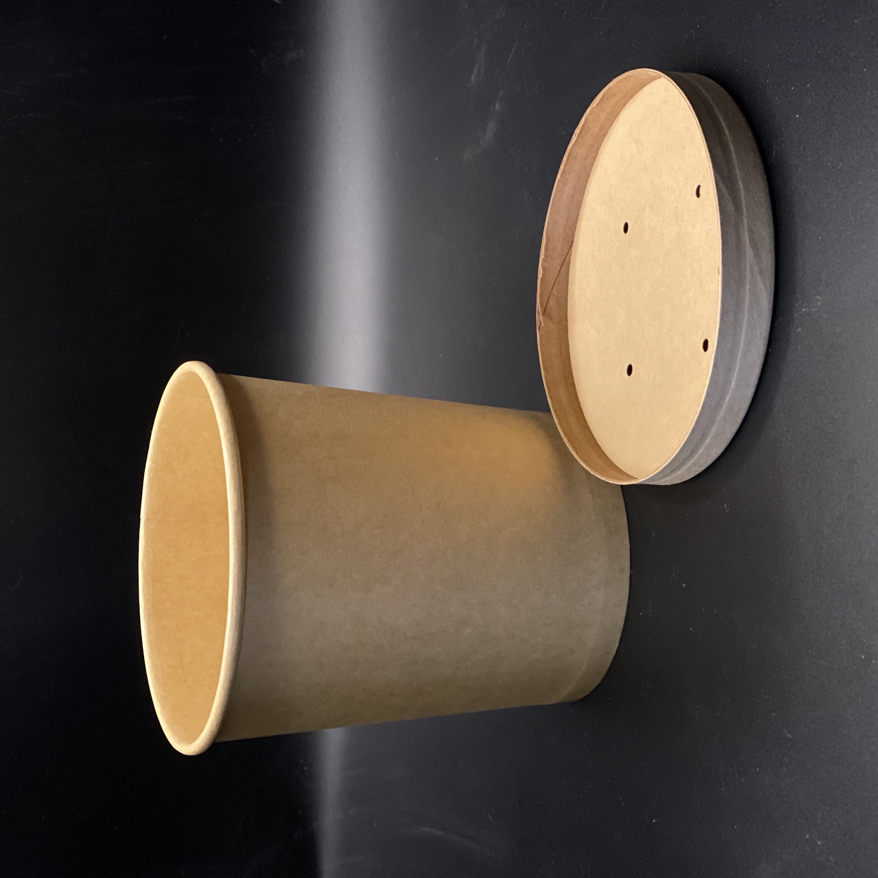 Pote Kraft 16 oz con tapa Polipapel 250 unidades
